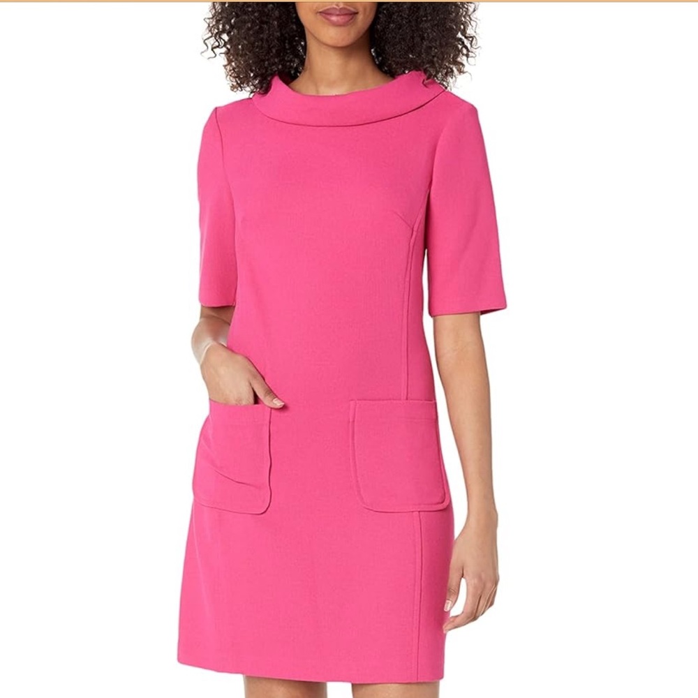 Trina Turk Pink Maleko Short Sleeve Shift  Mini Dress Size 8